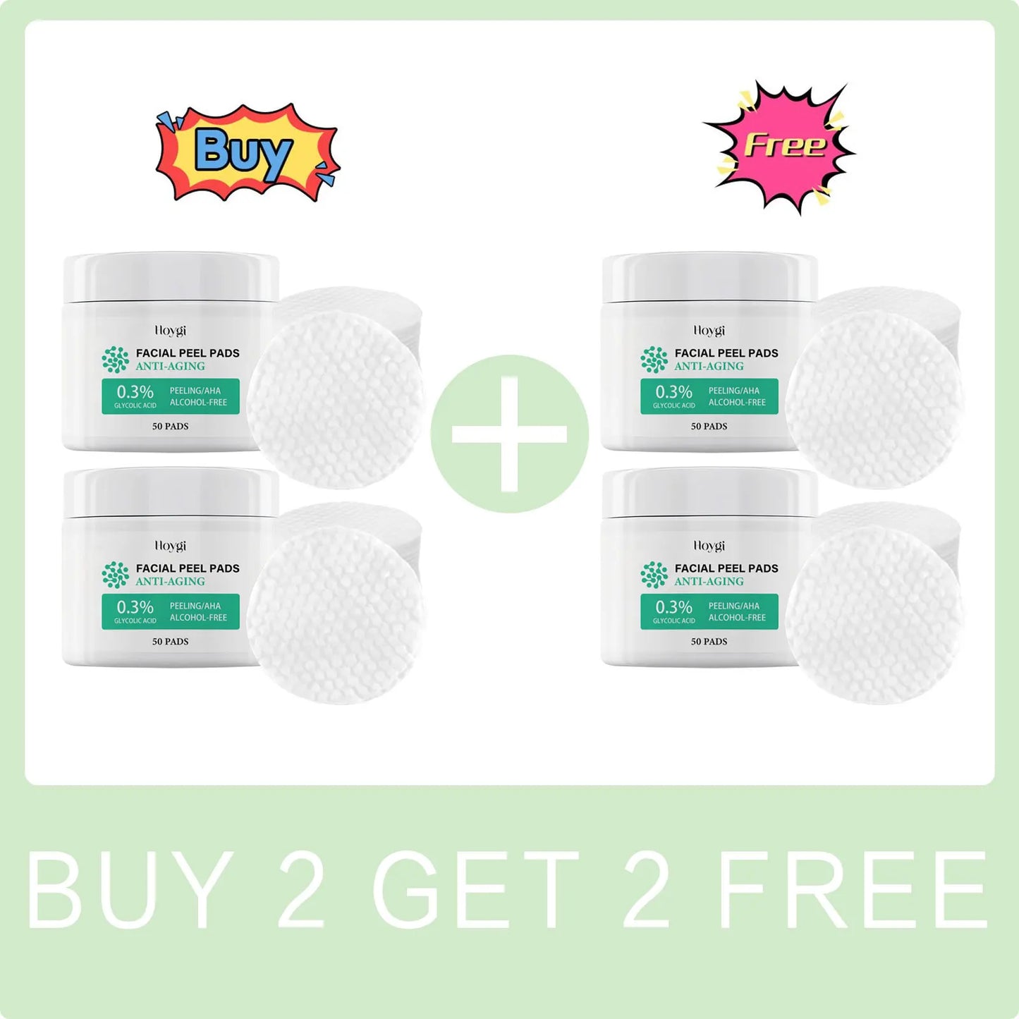 ClearGlow AHA/BHA Exfoliating & Hydrating Acne Pads Hoygi Skin Care Store