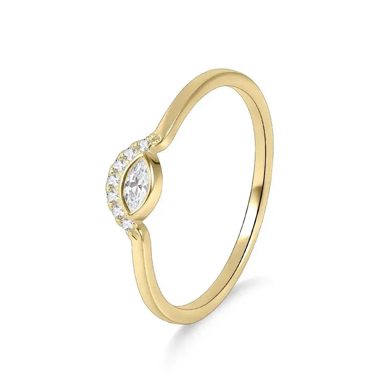 Aurora 18K Real Gold Moissanite Ring – Certified Luxury Bridal Jewelry ZF Silver Store