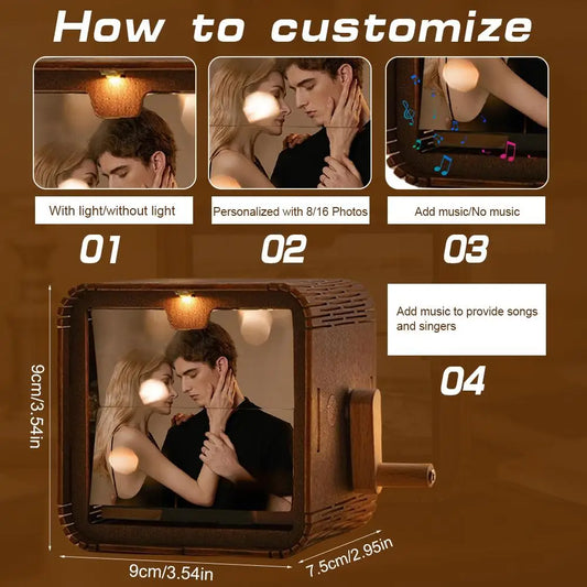 MemoFlip Personalized Wooden Memory Box | Heirloom Keepsake Box HoHempy Store