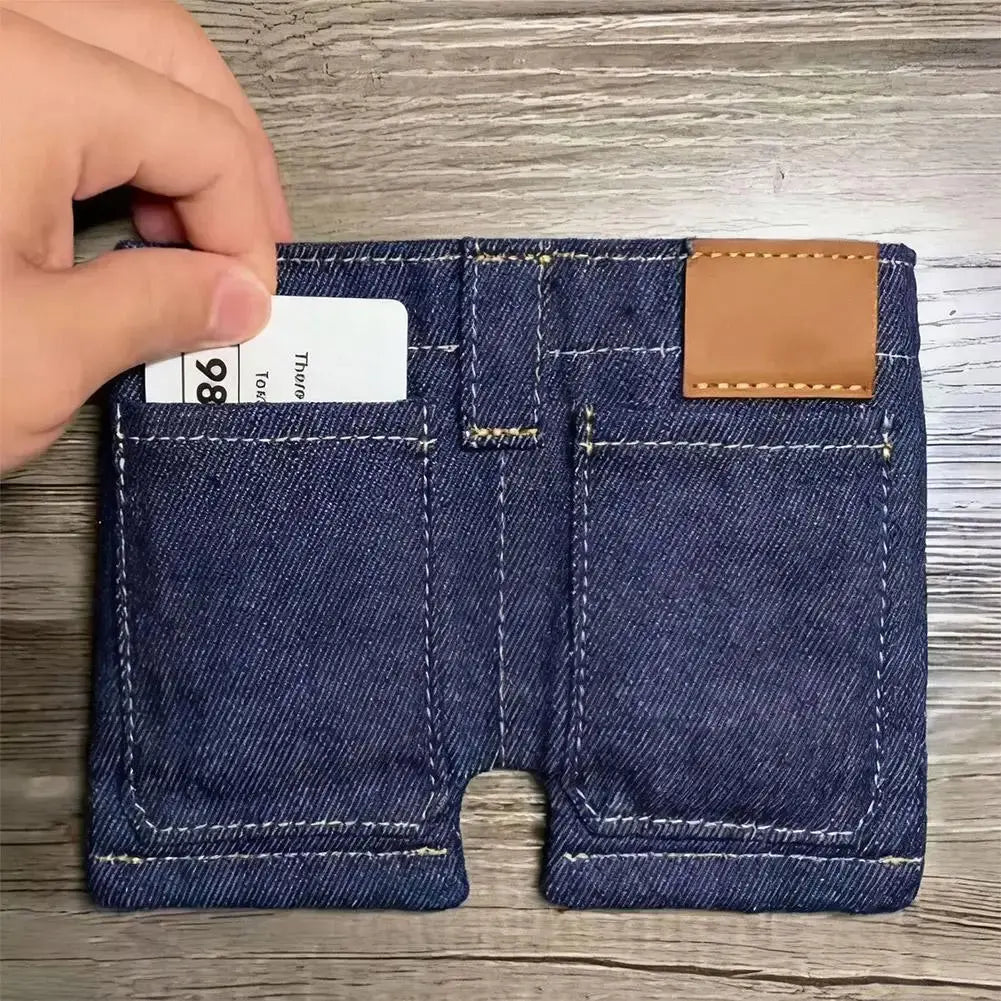 DenimMini Wallet: Foldable Jeans Shape, Fun & Functional ✨ YNOM cornerstore