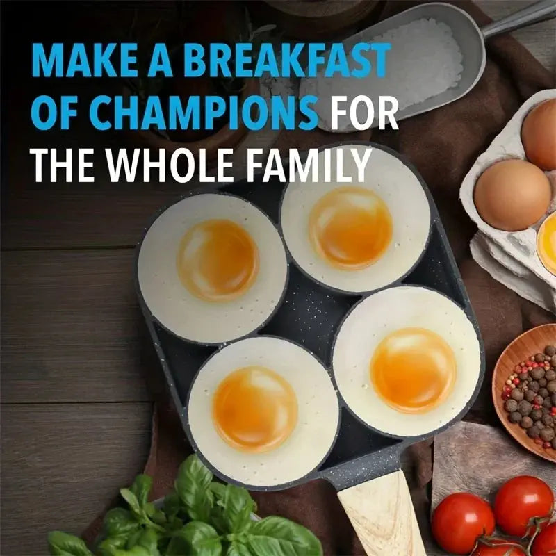 EggMaster 4-Hole Non-Stick Breakfast Pan | Quick & Even Cooking for Perfect Eggs & Pancakes Alibaba Gardening Store