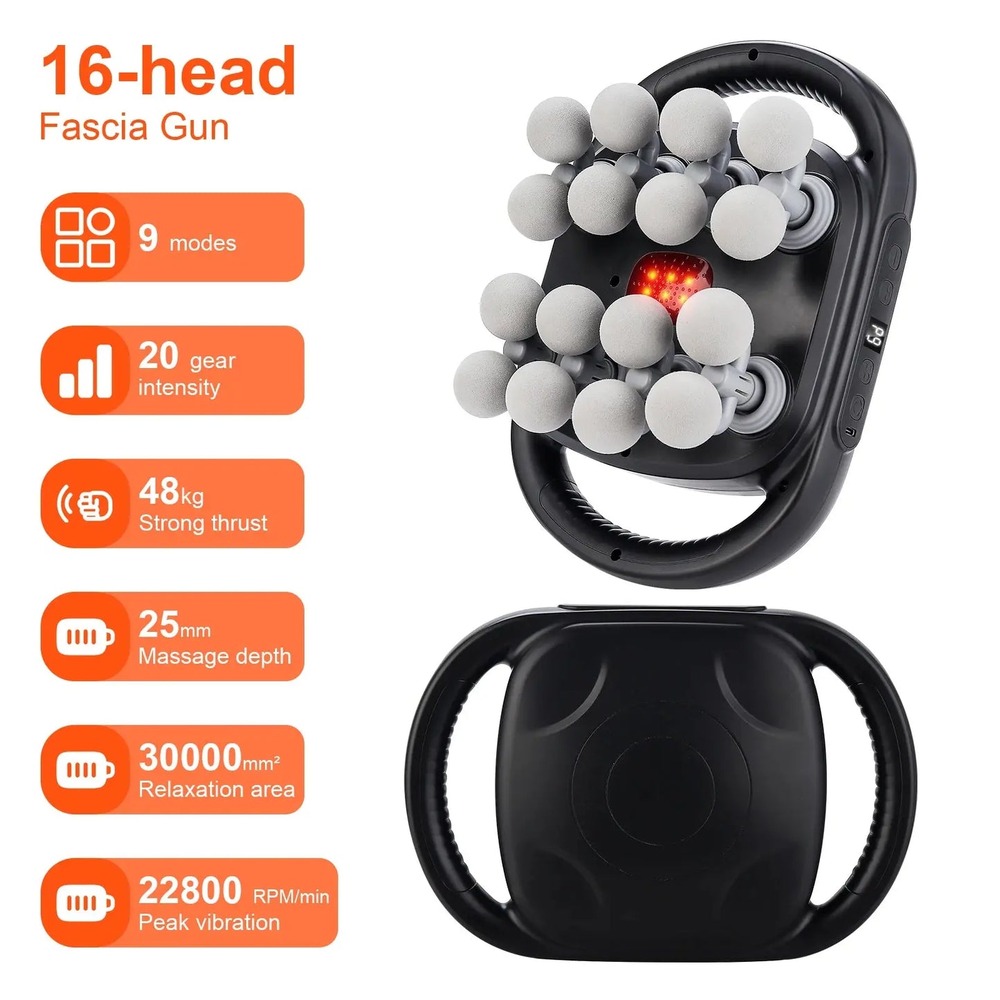 DeepStrike Pro Percussion Massage Gun | 16-Head Deep Tissue Therapy Foreverlily Korea Store