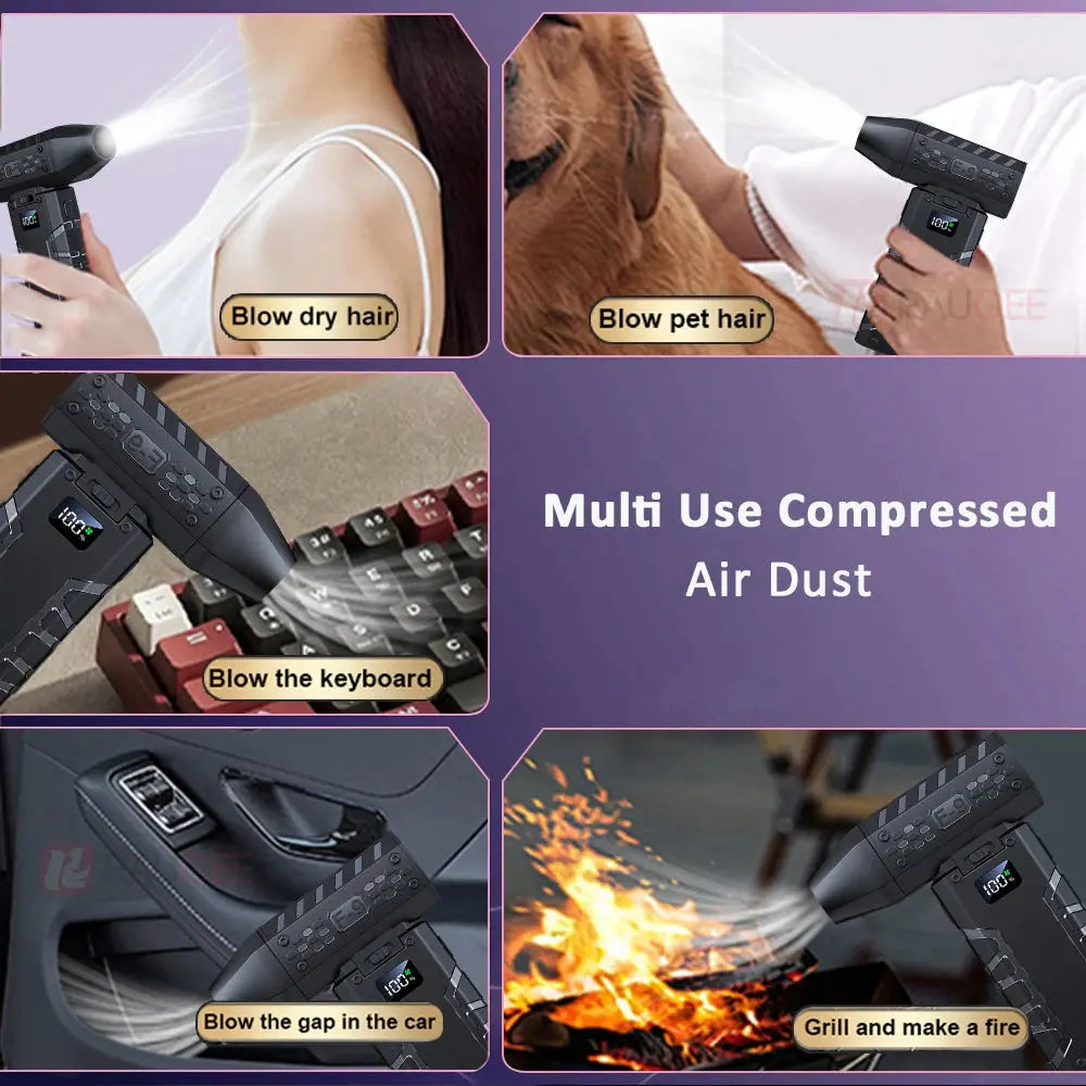 AeroJet Portable Turbo Fan | High-Power Air Duster & Blower with Light & Battery Display YNOM cornerstore