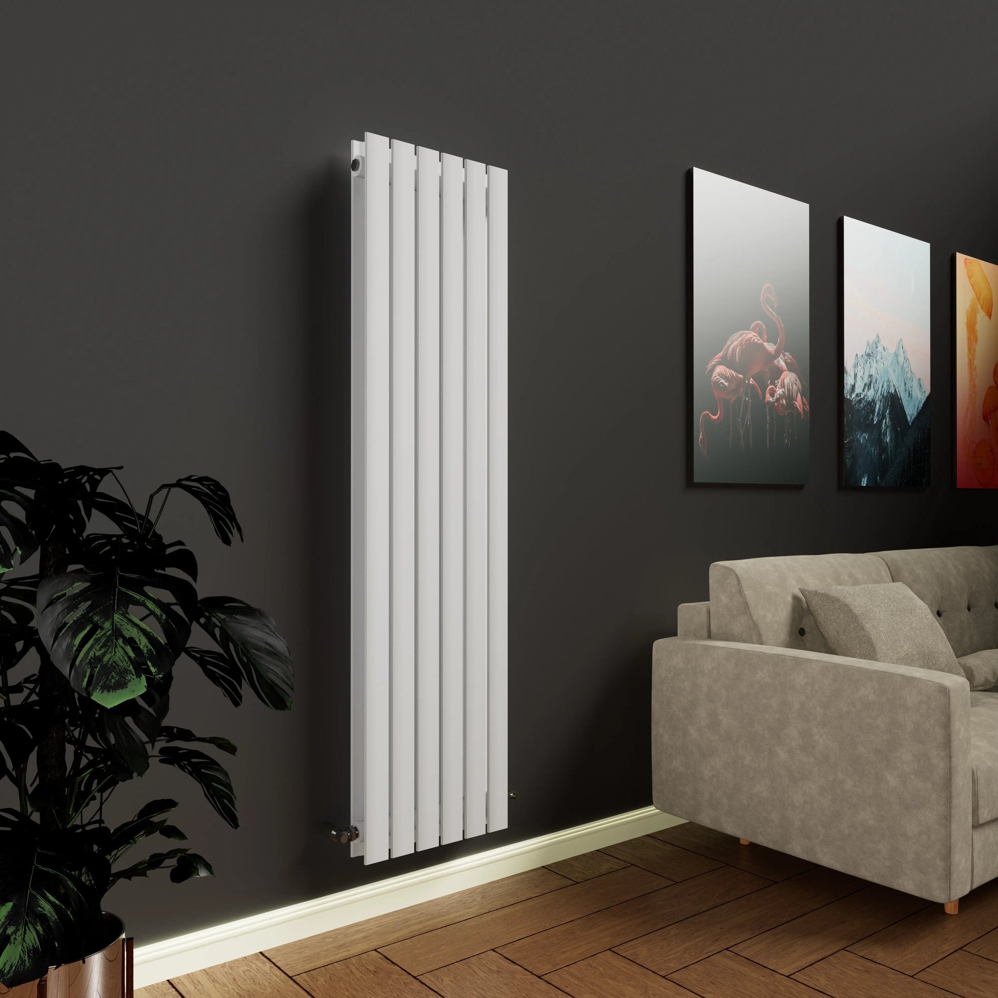 Flat White Vertical Designer Radiator – Modern Hydronic Heating with 30-Year Warranty Shop1103351075 Store