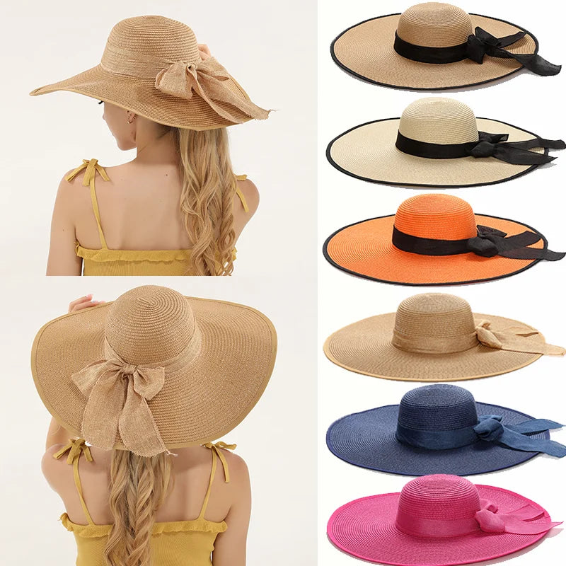 Foldable Wide Brim Sun Hat | UV Protection Straw Hat for Summer YNOM cornerstore