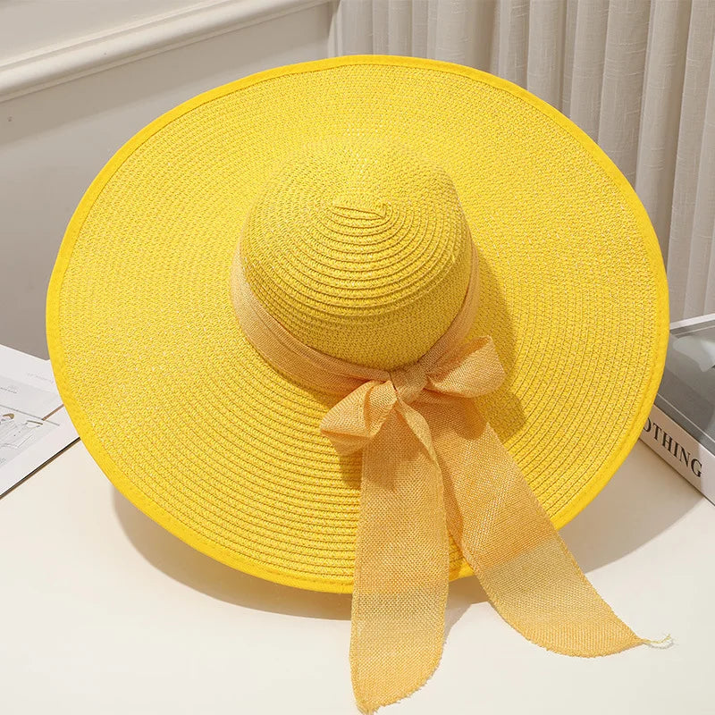 Foldable Wide Brim Sun Hat | UV Protection Straw Hat for Summer YNOM cornerstore