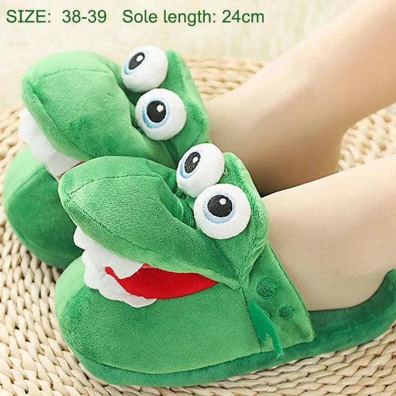CrocCozy Funny Crocodile Slippers | Plush, Non-Slip Comfort for All Ages HomeMuseum Store