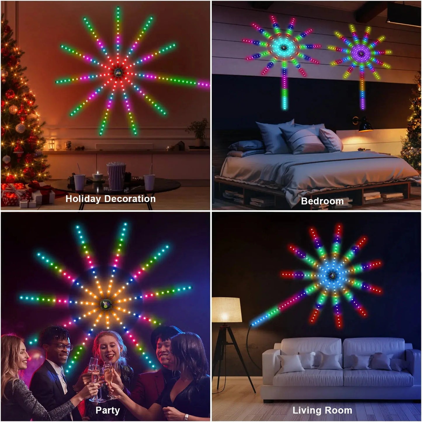 LumiBurst Music-Synced LED Fireworks | Smart App-Controlled Light Show Shop1104574005 Store