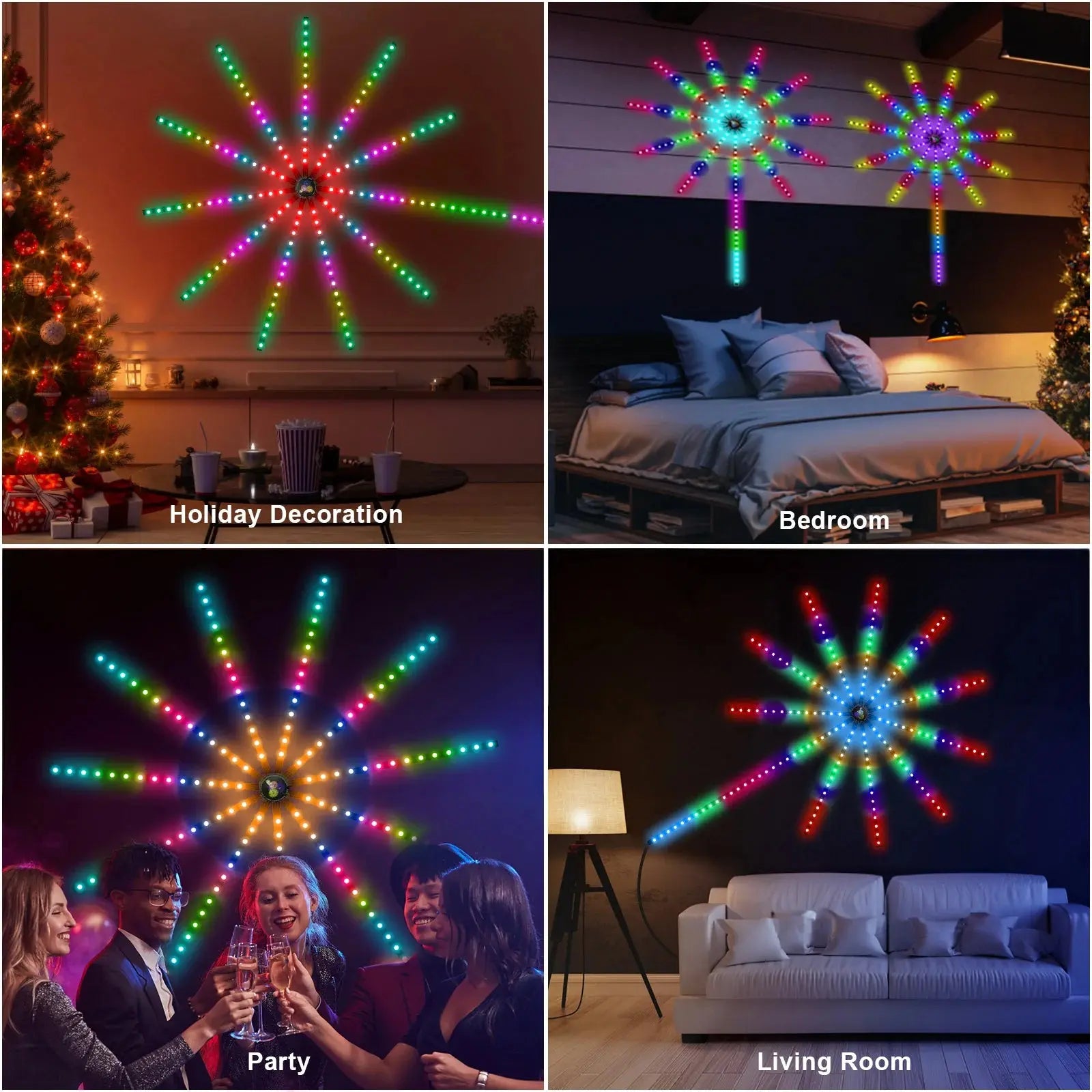 LumiBurst Music-Synced LED Fireworks | Smart App-Controlled Light Show Shop1104574005 Store