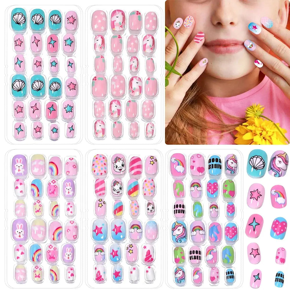 GlamTiny 520 Sparkly Nail Stickers for Kids – Mess-Free, Non-Toxic & Creative Nail Art Fun 123 Nail Art Store