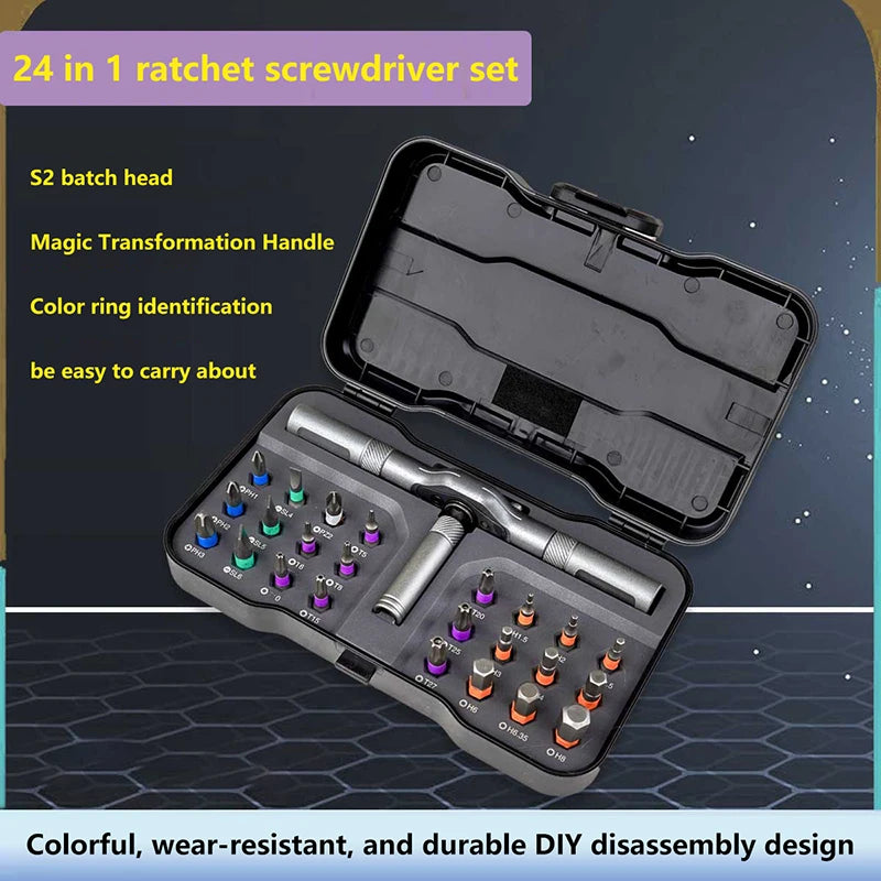 FixMaster 24-in-1 Precision Ratchet & Screwdriver Set | For Electronics & DIY YY33 Lovely Store