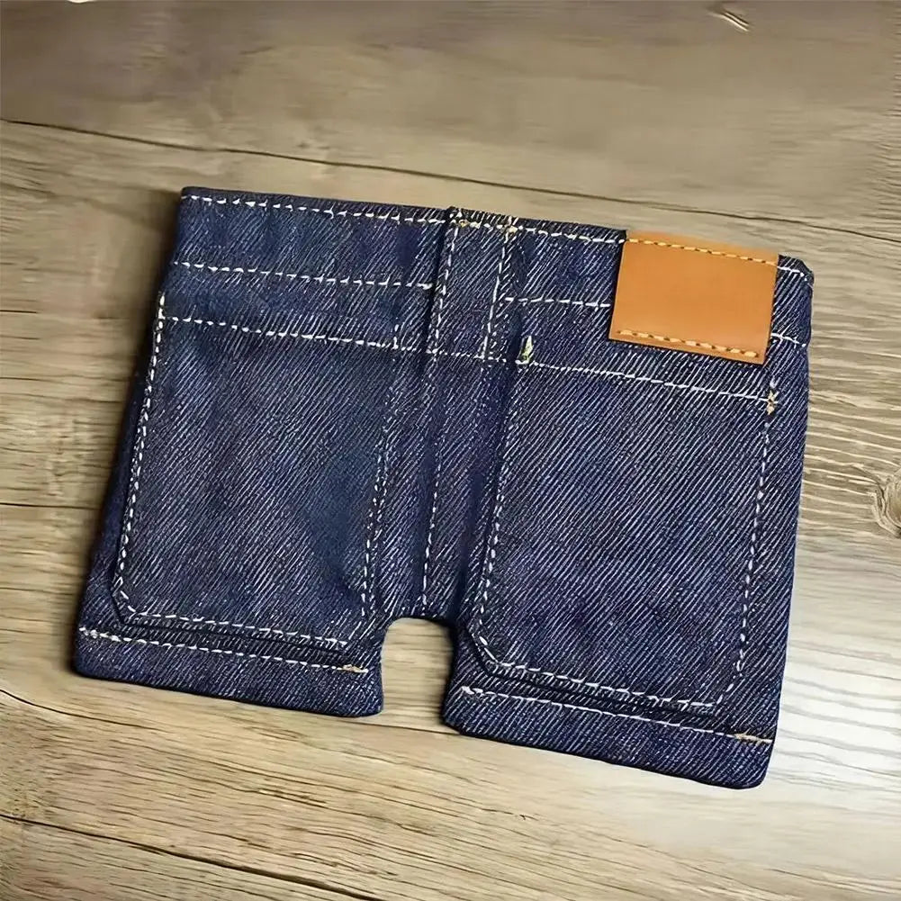 DenimMini Wallet: Foldable Jeans Shape, Fun & Functional ✨ - YNOM