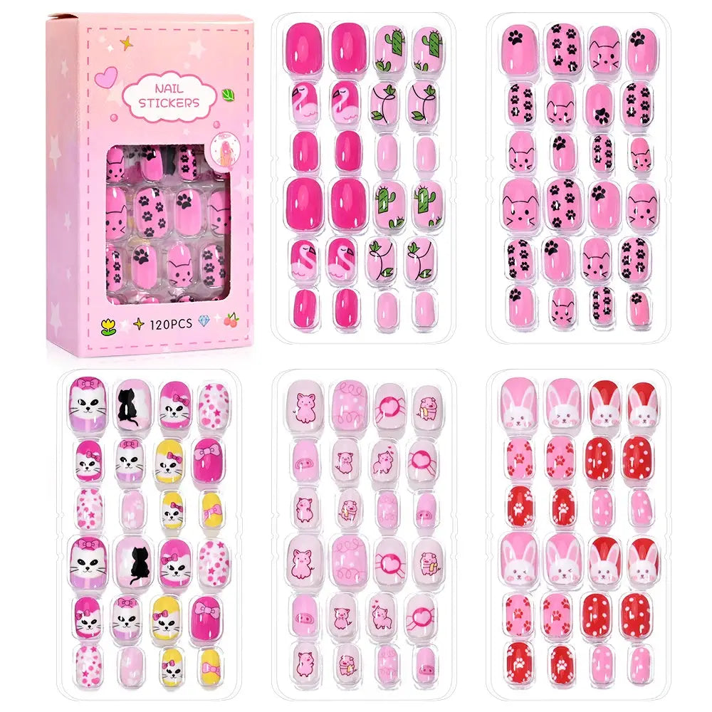 GlamTiny 520 Sparkly Nail Stickers for Kids – Mess-Free, Non-Toxic & Creative Nail Art Fun 123 Nail Art Store