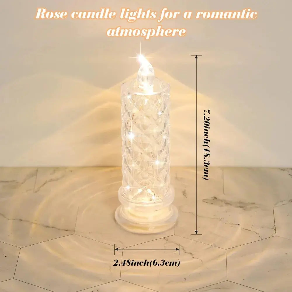 Crystal Rose LED Candles | Flameless, Sparkling Romantic Light Beautify Your Home Store