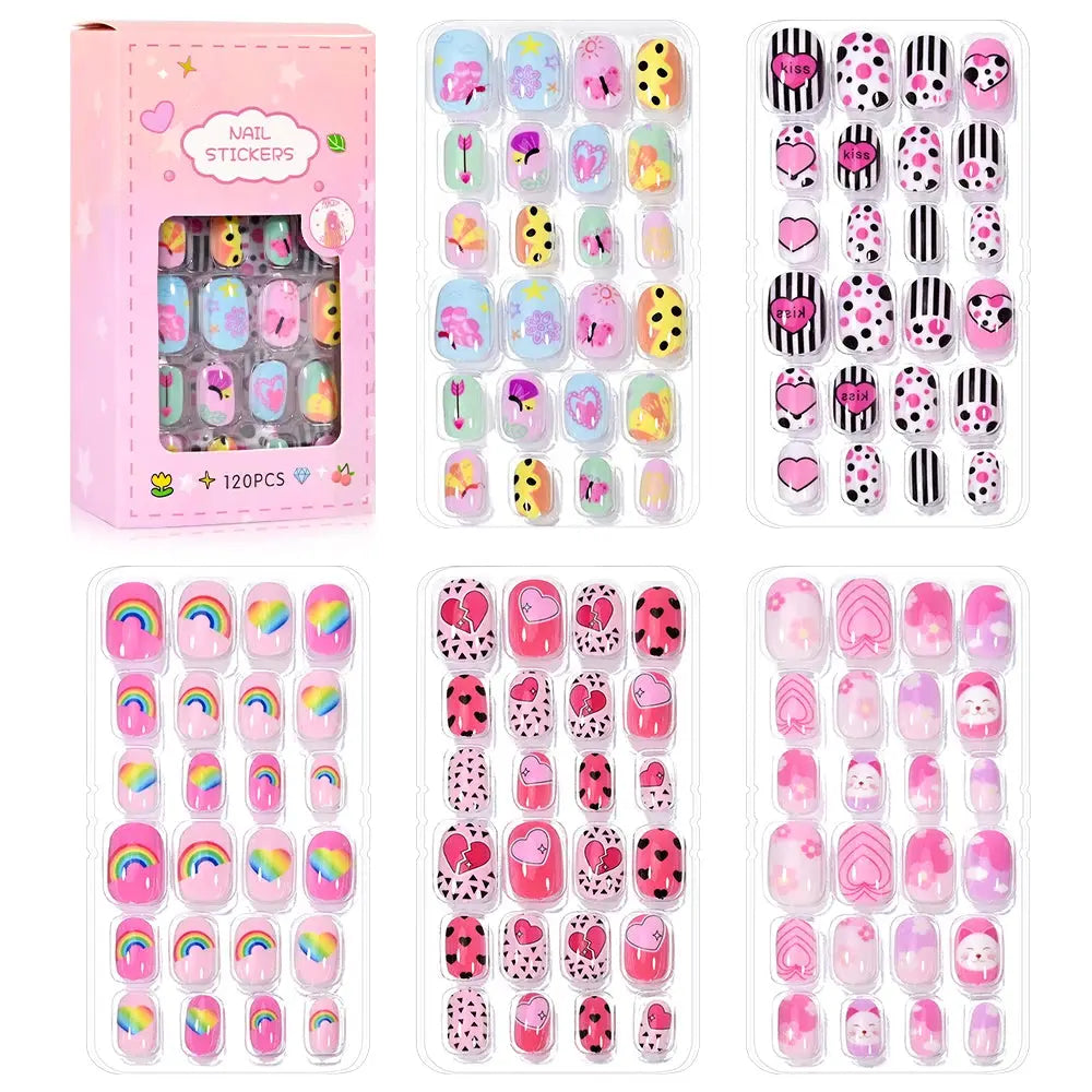 GlamTiny 520 Sparkly Nail Stickers for Kids – Mess-Free, Non-Toxic & Creative Nail Art Fun 123 Nail Art Store