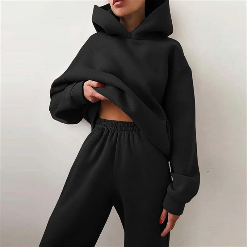 AuraLounge Cloud-Soft Oversized Hoodie & Pant Set Stone's Store