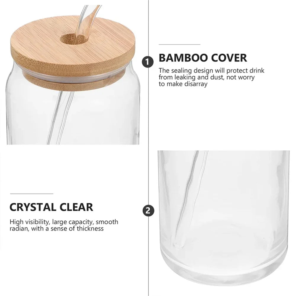 AuraGlass Can-Shaped Glass Cup with Bamboo Lid & Straw YNOM cornerstore
