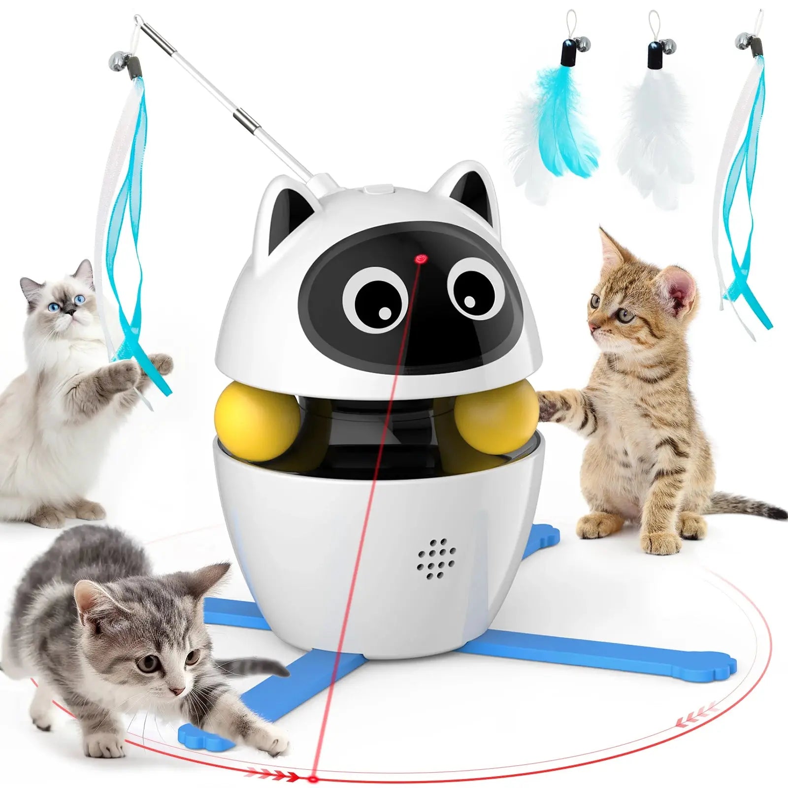 PawGlow 3-in-1 Interactive Cat Toy – Chase, Pounce & Play for Endless Feline Fun 🐾✨ Shop1103260006 Store