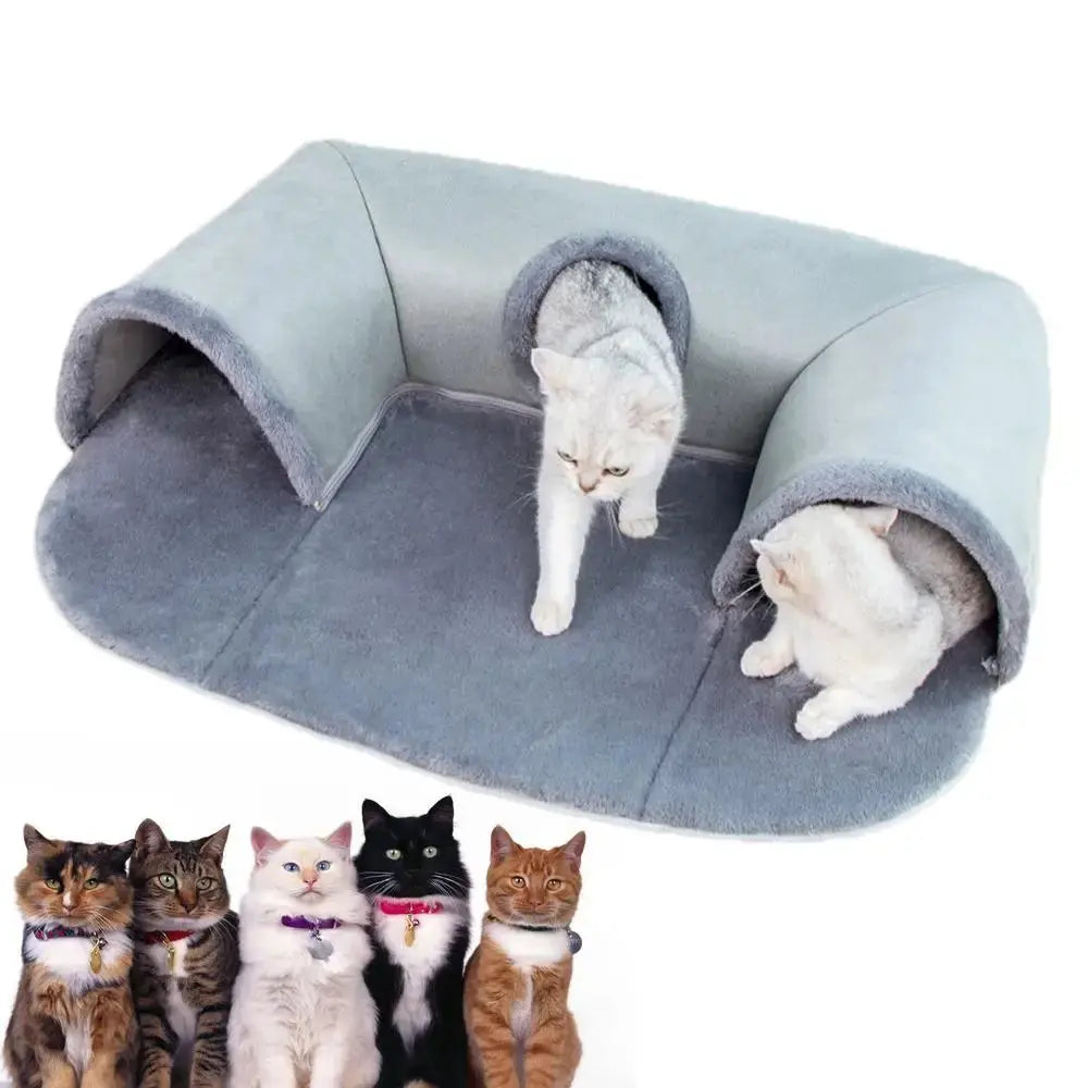 PurrPlay 3-in-1 Cat Tunnel Bed | A Hideaway, Playground & Nap Spot AIHOME Direct Store