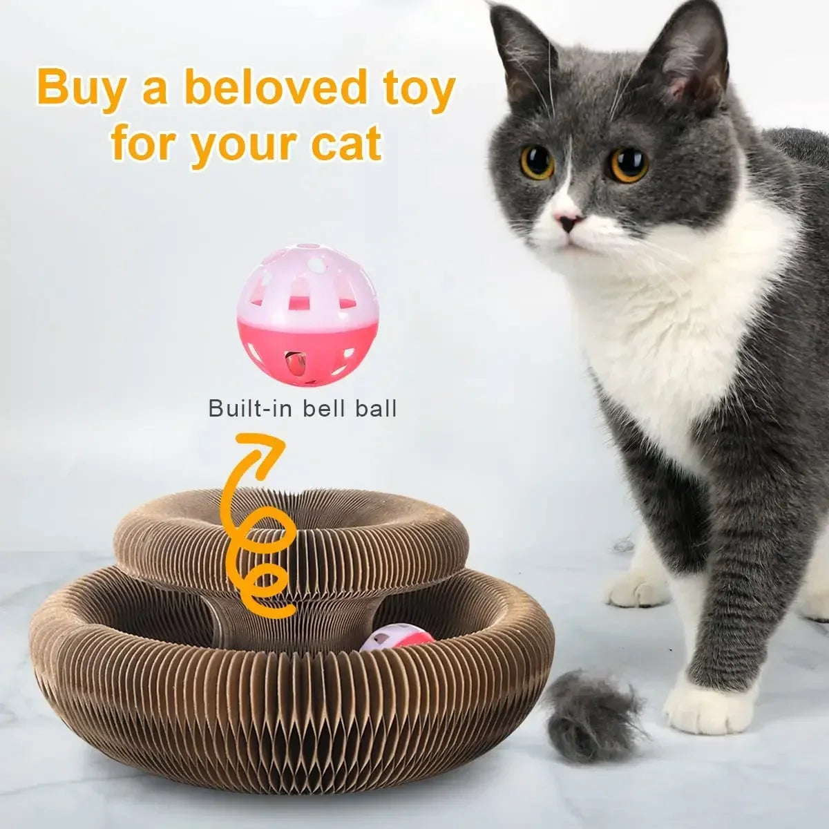 FlexiScratch 2-in-1 Magic Cat Scratcher & Ball Toy DAICHANG You Home Official Store