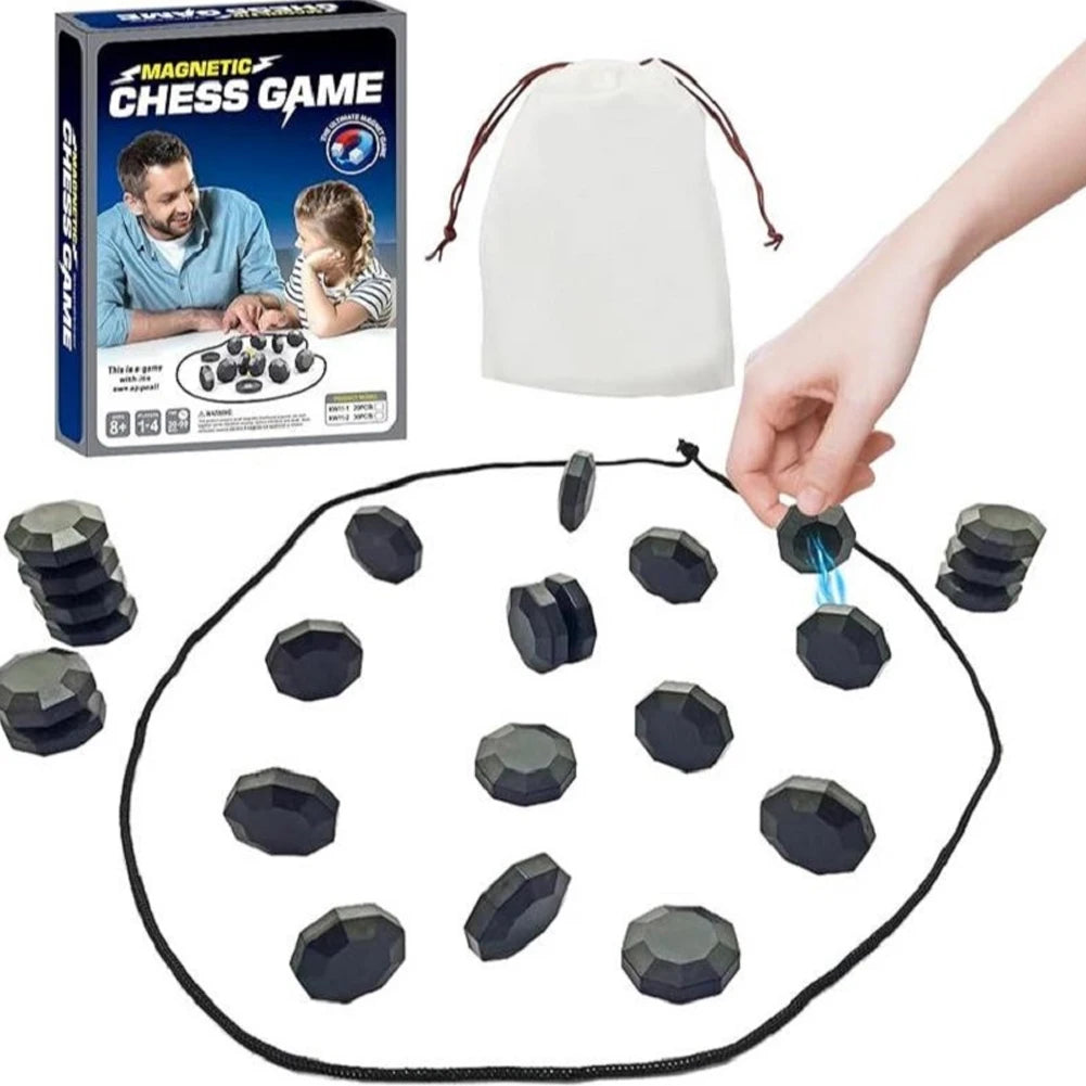 The ChessMag Magnetic Travel Chess Set | with Weighted Stone Pieces YNOM cornerstore