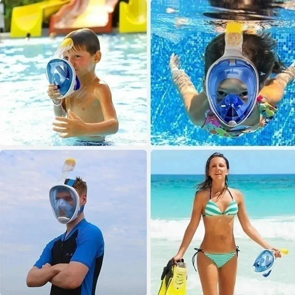 AquaVision 180° Full Face Snorkel Mask | Anti-Fog & Easy-Breathe Design XIAOTERR Store