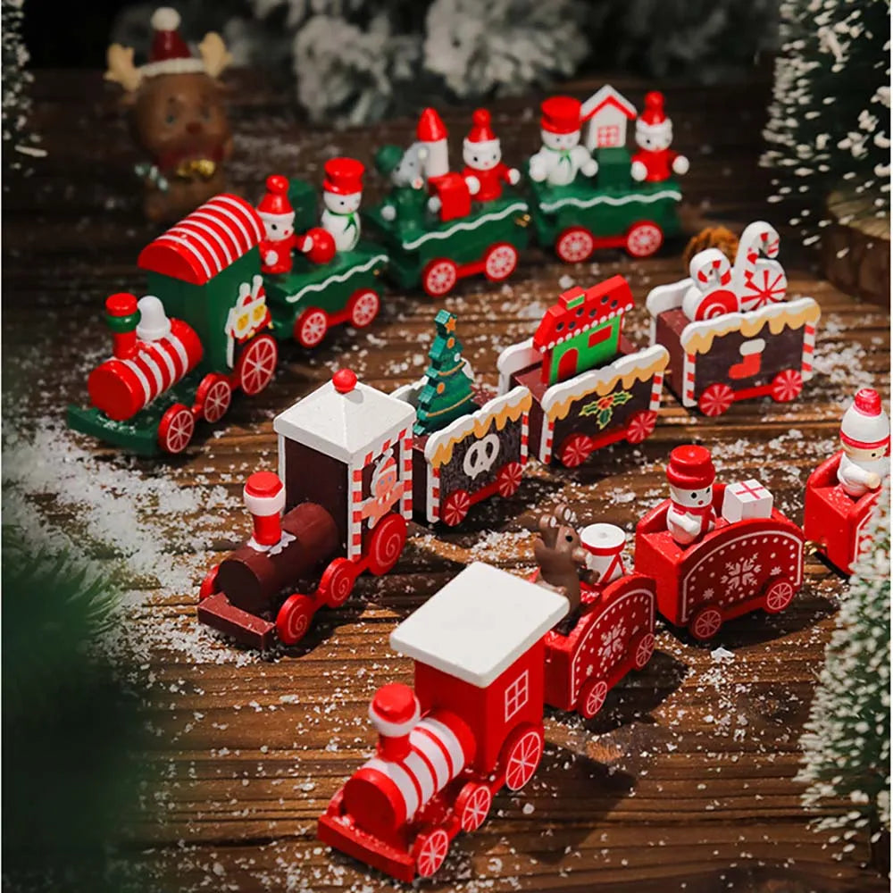 HolidayExpress Christmas Train Decoration | Classic Wooden Mantel & Table Decor Party Wonders Store