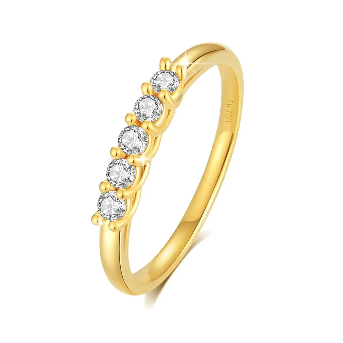 Aurora 18K Real Gold Moissanite Ring – Certified Luxury Bridal Jewelry ZF Silver Store
