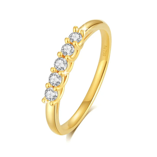 Aurora 18K Real Gold Moissanite Ring – Certified Luxury Bridal Jewelry ZF Silver Store