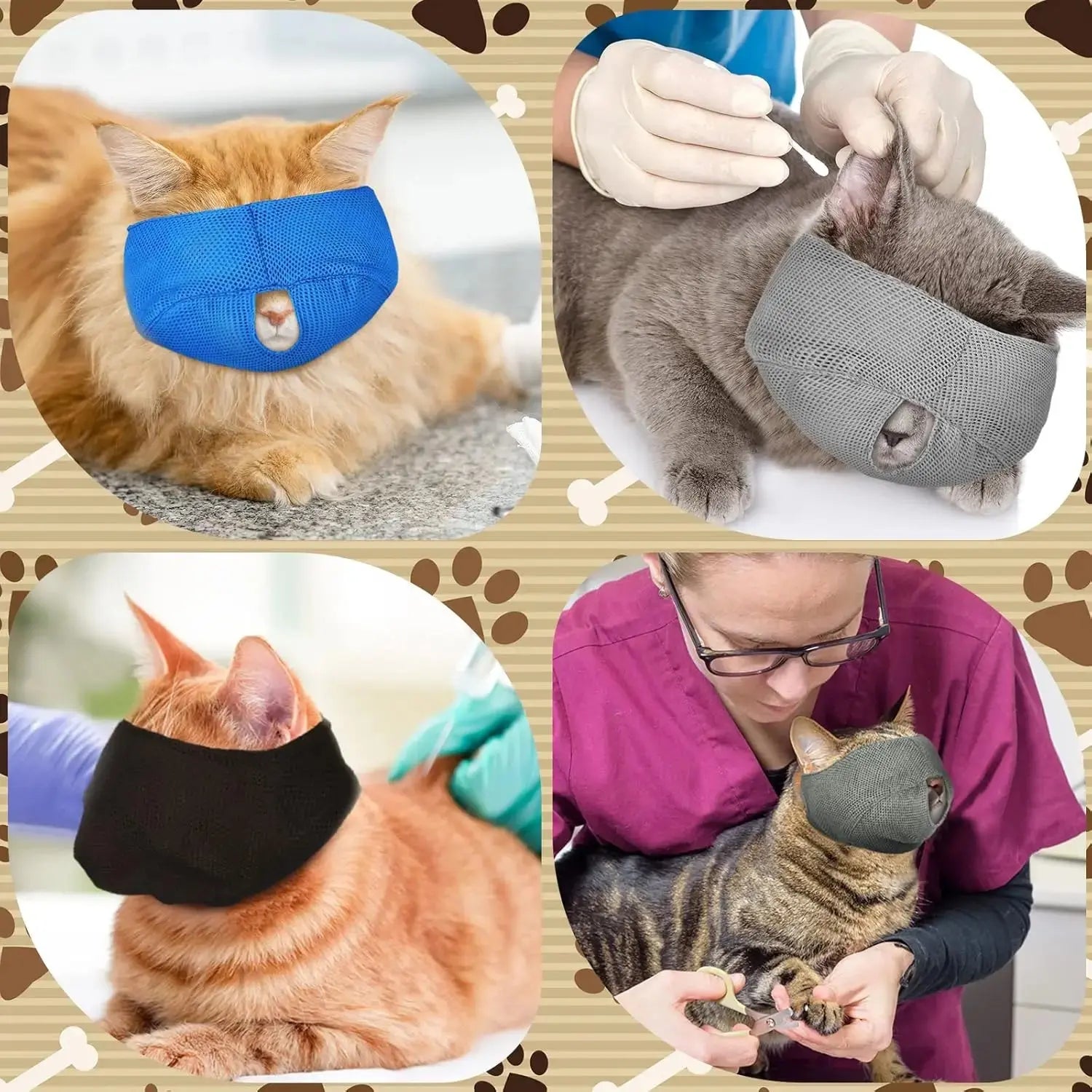 Breathable Cat Muzzle – Stress-Free Grooming & Vet Visits | Soft Adjustable Mesh Muzzle for Calm, Safe Cats lazyishhouse Official Store