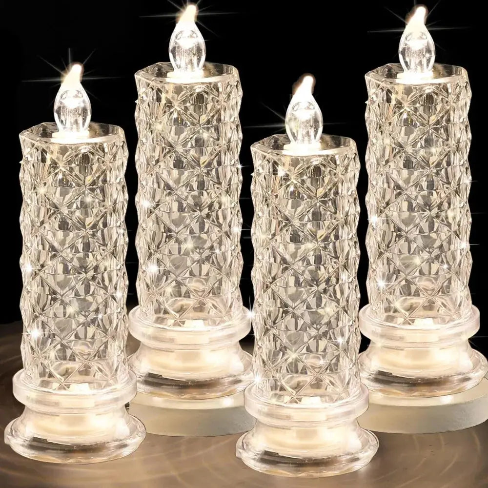 Crystal Rose LED Candles | Flameless, Sparkling Romantic Light Beautify Your Home Store