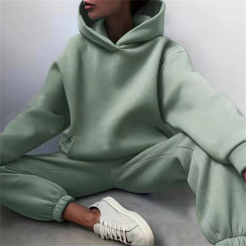 AuraLounge Cloud-Soft Oversized Hoodie & Pant Set Stone's Store
