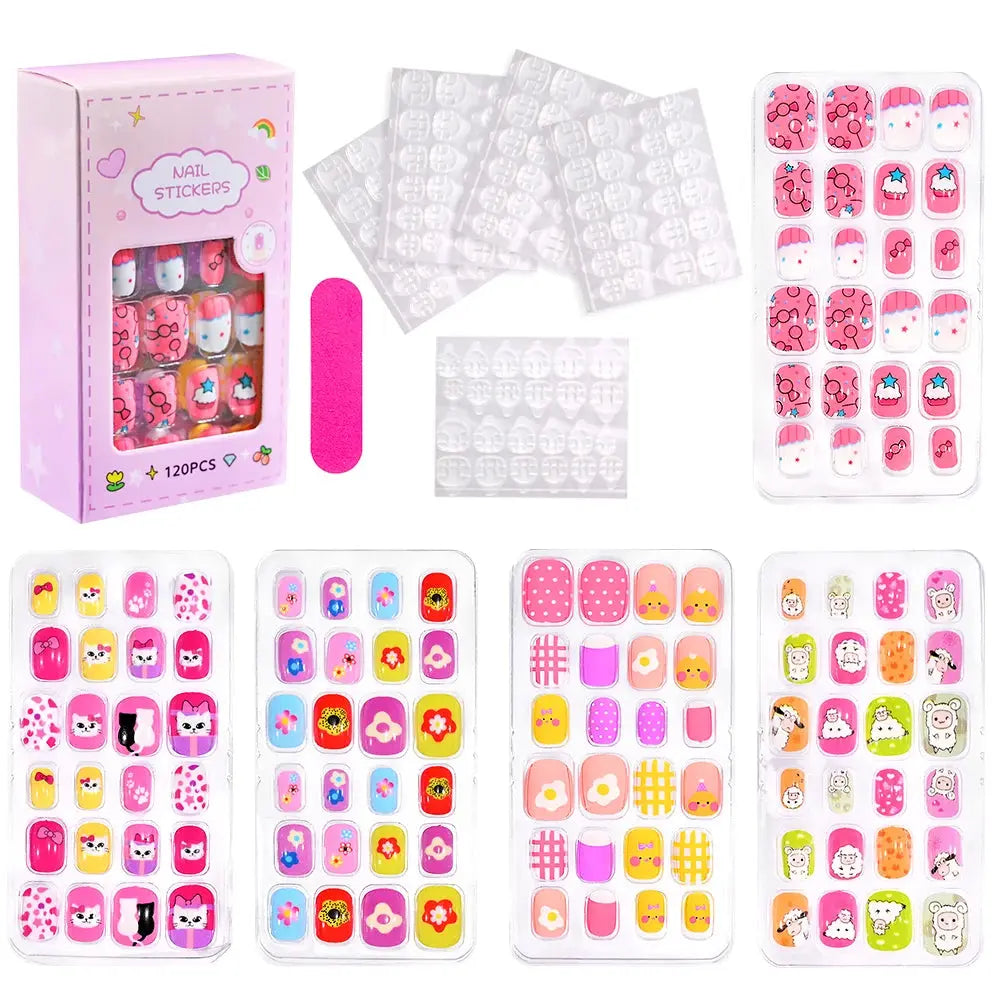 GlamTiny 520 Sparkly Nail Stickers for Kids – Mess-Free, Non-Toxic & Creative Nail Art Fun 123 Nail Art Store