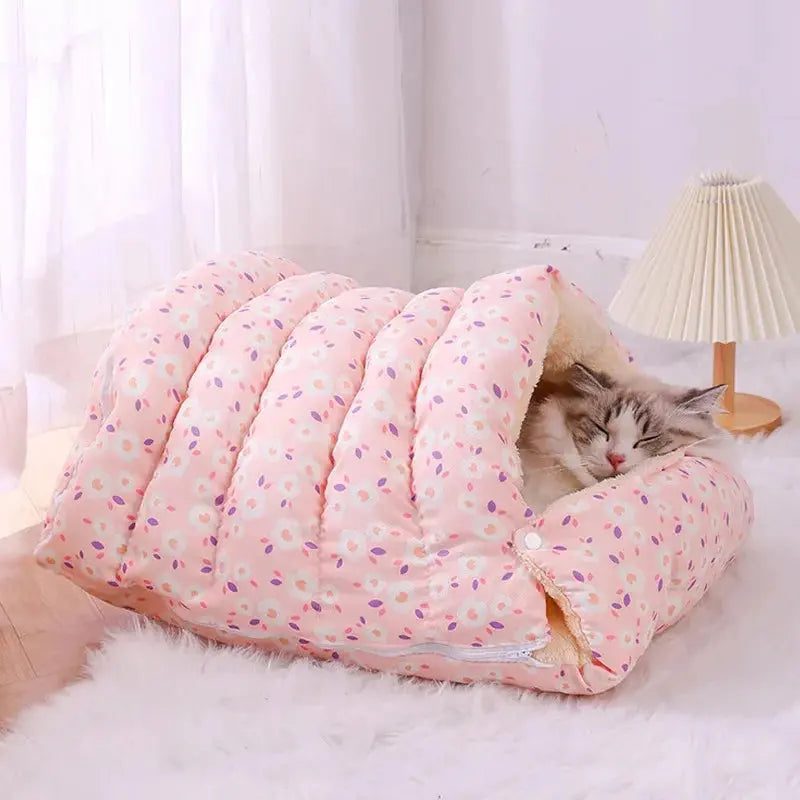 PurrNest 360 | Washable & Enclosed Cat Bed for Year-Round Comfort QiuQiu Petty Store