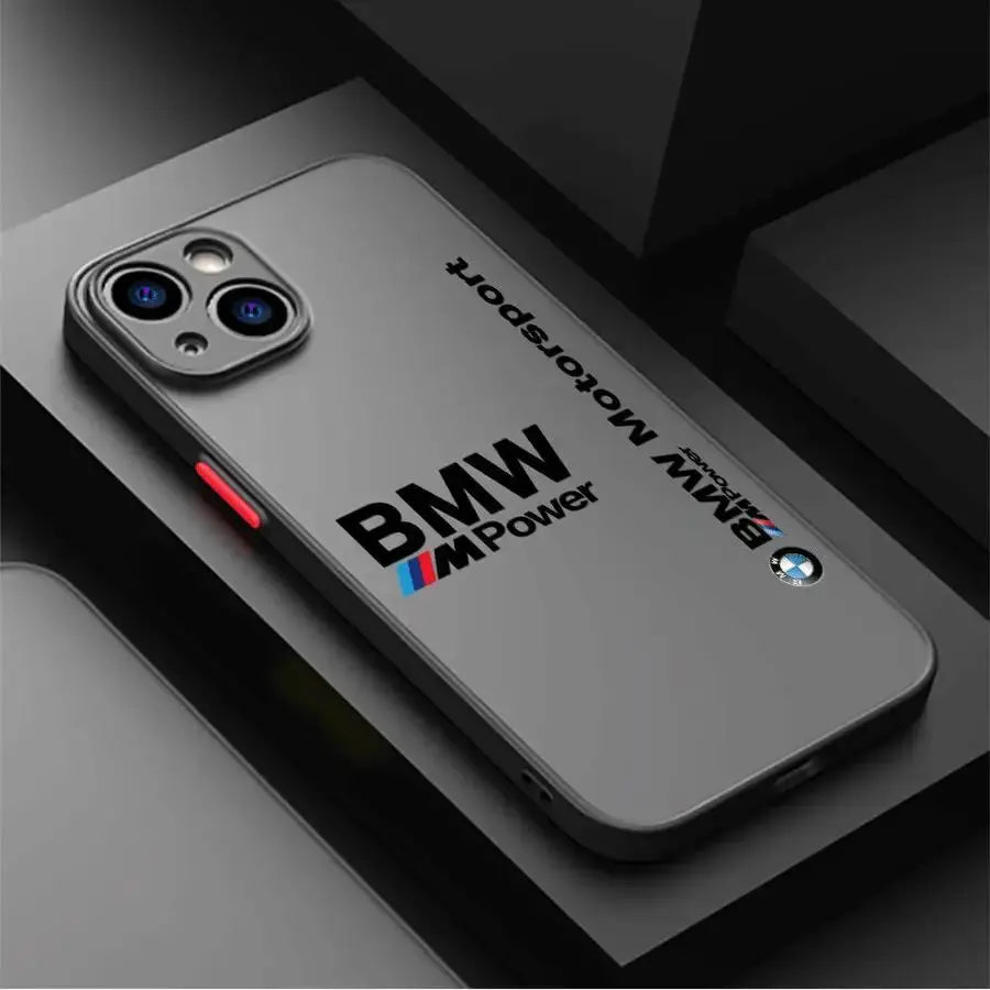 BMW Luxury Sports Car Design Shockproof Case for iPhone 16 15 14 13 12 11 Pro Max XR XS X SE – Transparent Black Edge Cover FLOVAR Global Store