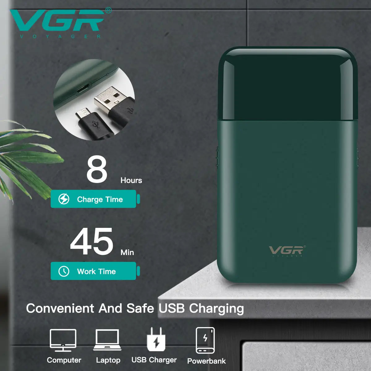 GroomGo V-390 Pocket Shaver | USB-Rechargeable & Cordless Foil Razor YNOM cornerstore