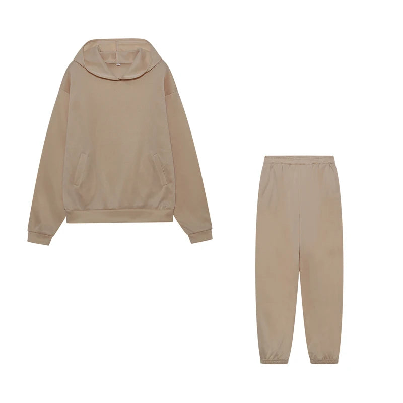 AuraLounge Cloud-Soft Oversized Hoodie & Pant Set Stone's Store