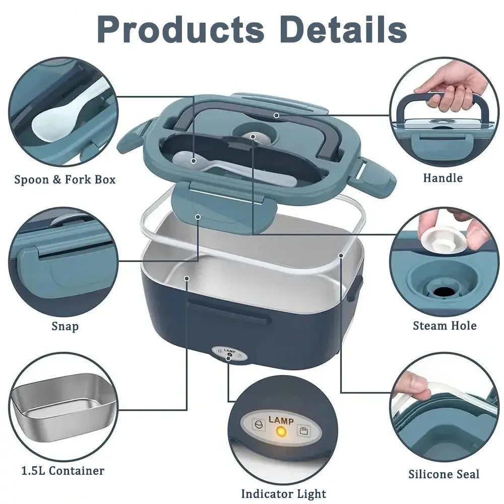 HotBoxGo Portable Electric Lunch Box – Keep Meals Hot & Fresh Anywhere | USB Food Warmer for Travel, Work & Car Hmeily Official Store