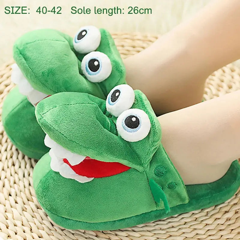CrocCozy Funny Crocodile Slippers | Plush, Non-Slip Comfort for All Ages HomeMuseum Store