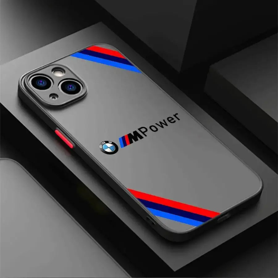 BMW Luxury Sports Car Design Shockproof Case for iPhone 16 15 14 13 12 11 Pro Max XR XS X SE – Transparent Black Edge Cover FLOVAR Global Store