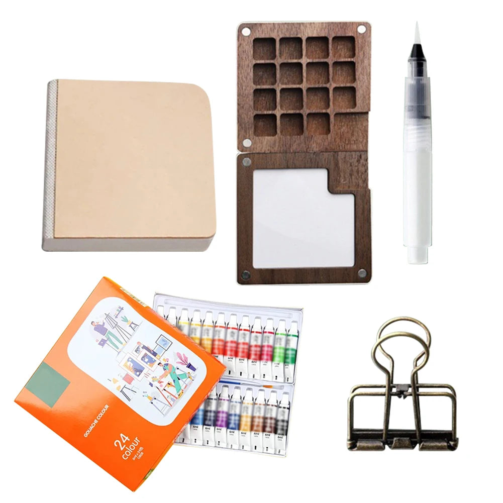 AquaTrek Pocket Watercolor Palette | All-in-One Travel Paint Set Delightful Finds Deal Store