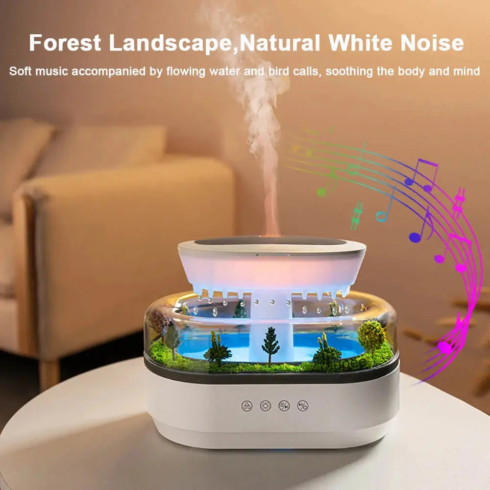 Raindrop Glow Cloud Humidifier | With Soothing Rain Sounds & Night Light - YNOM