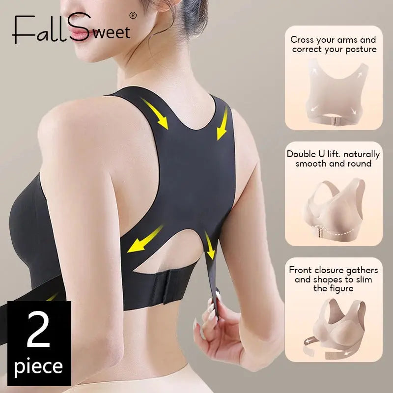 AlignLift Posture Corrector Bra | Front-Close with Cross-Back Support fallsweet Official Store