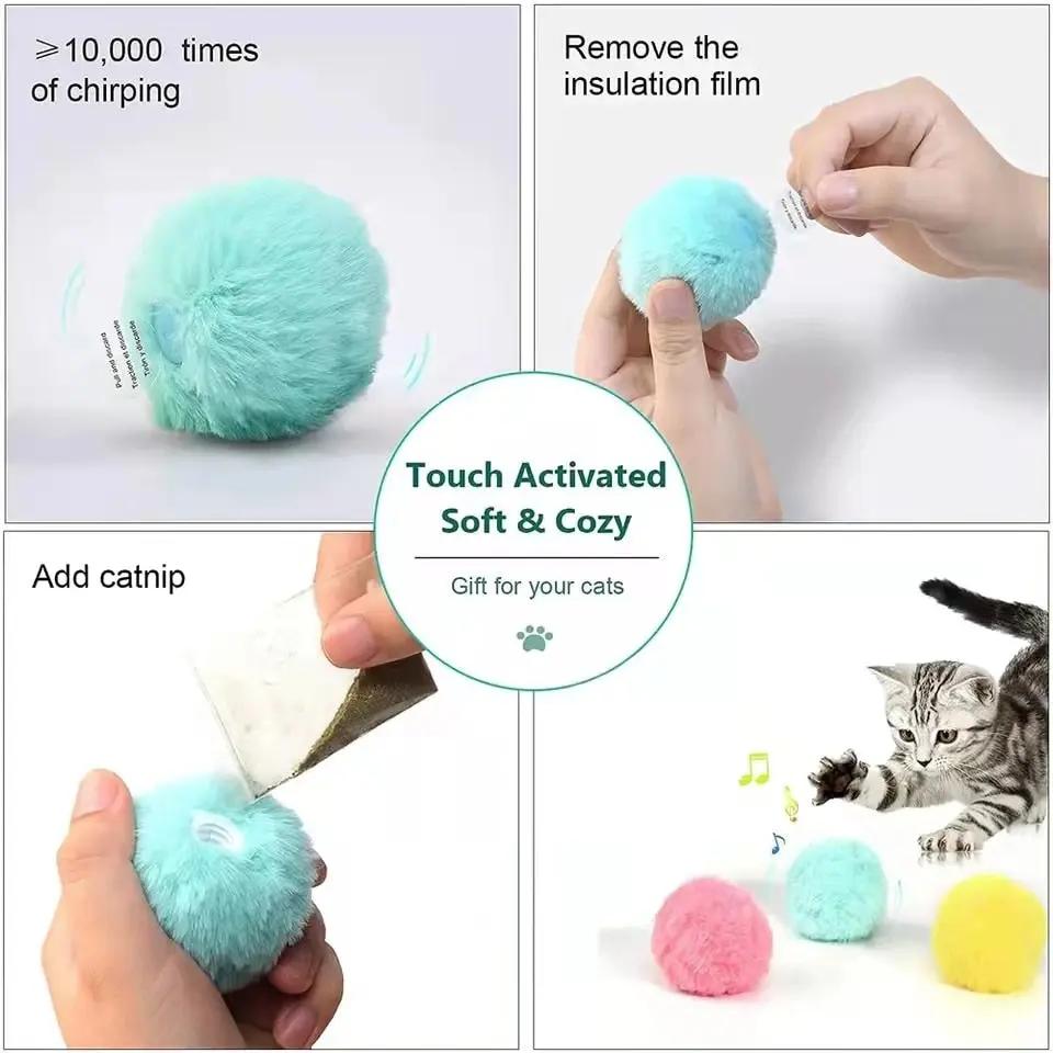 🐾 Smart Cat Toy Ball – Interactive Plush with Real Animal Sounds & Catnip Feature Stone's Store