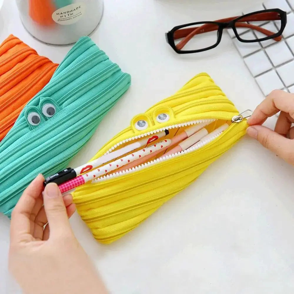 SmileZip One-Zip Pencil Pouch | Cute & Spacious Organizer for Daily Use The Rose Bag Store