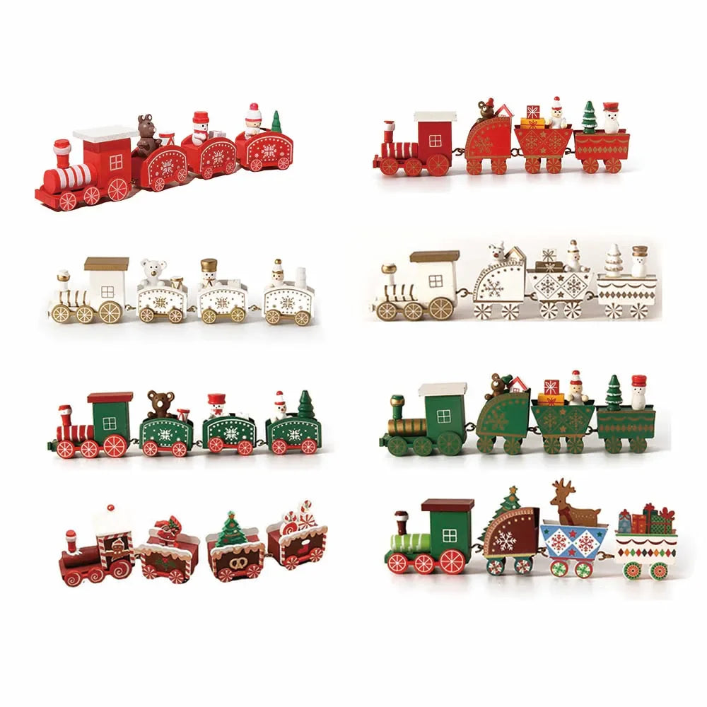 HolidayExpress Christmas Train Decoration | Classic Wooden Mantel & Table Decor Party Wonders Store