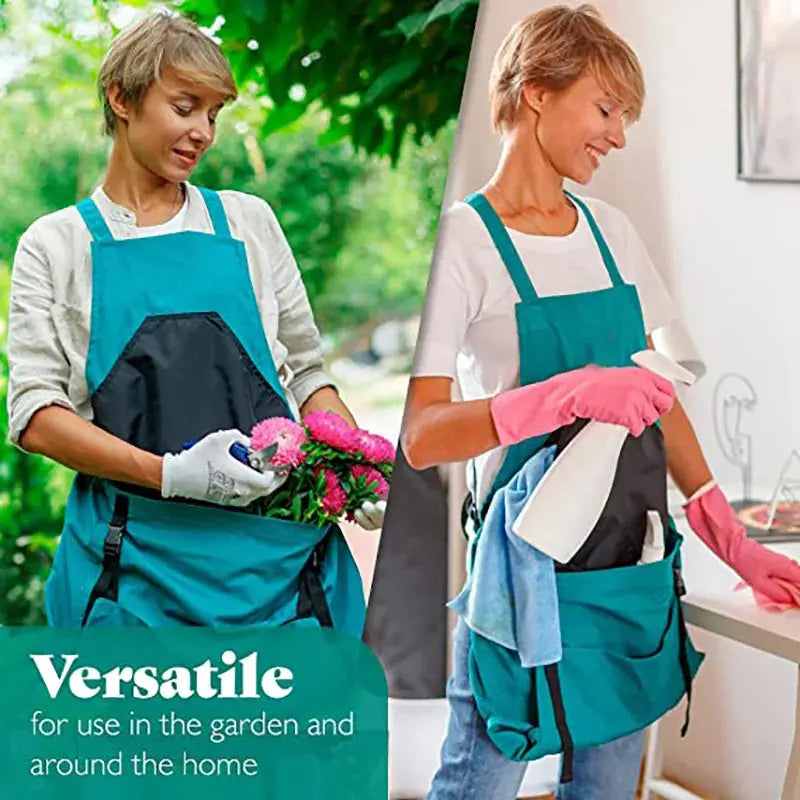 GardenEase – Cross Back Canvas Apron with Deep Kangaroo Pockets for Effortless Gardening Cainisi Apron Factory Store