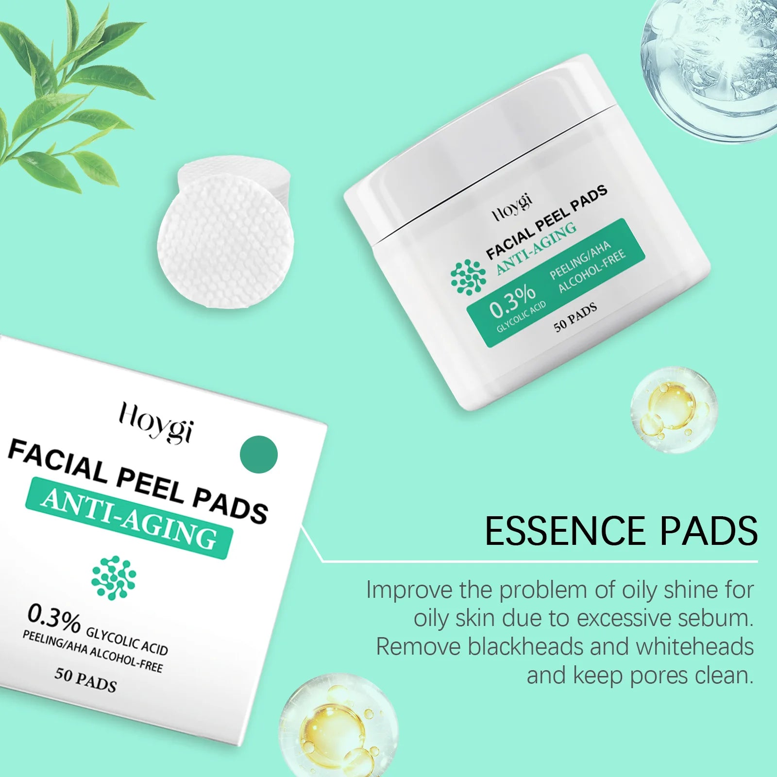 ClearGlow AHA/BHA Exfoliating & Hydrating Acne Pads Hoygi Skin Care Store