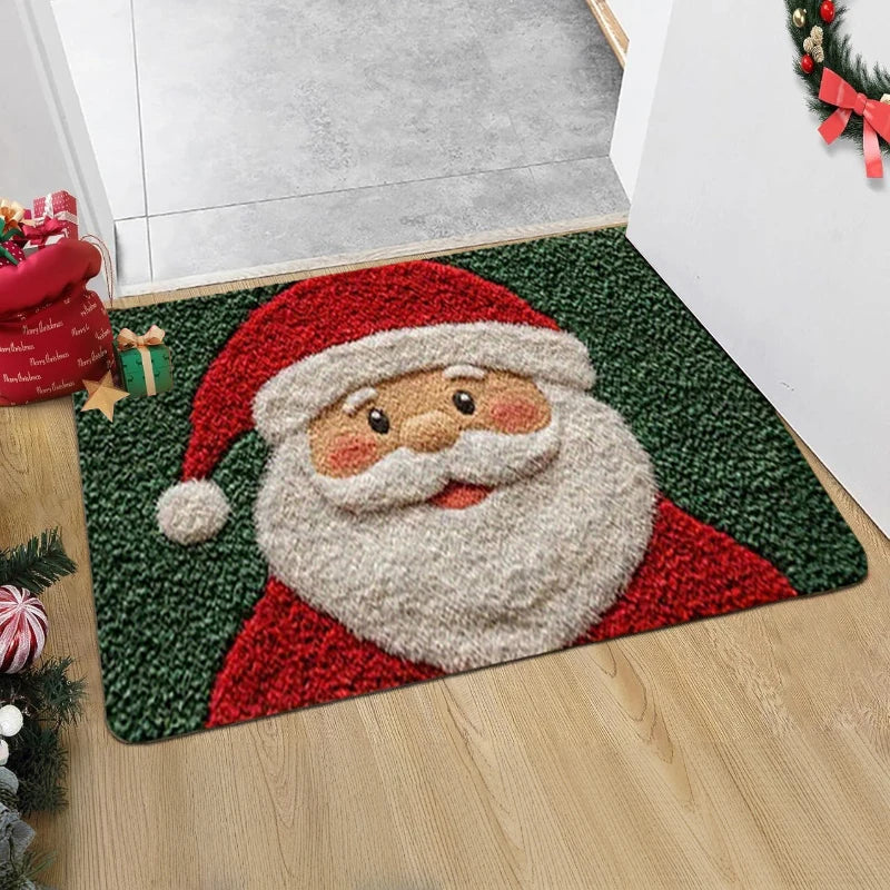 JollyWelcome Outdoor Christmas Doormat | Festive Santa & Gingerbread Man YNOM cornerstore