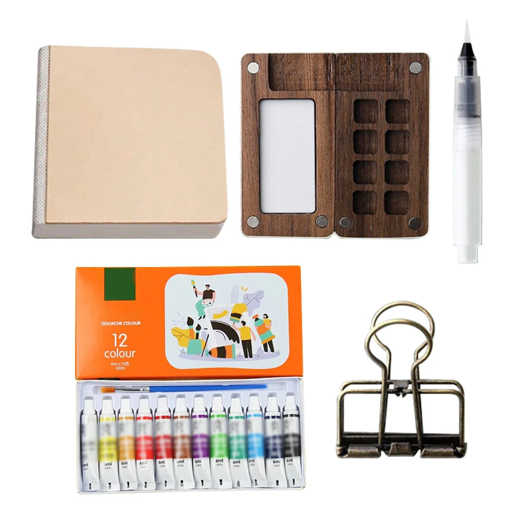 AquaTrek Pocket Watercolor Palette | All-in-One Travel Paint Set Delightful Finds Deal Store